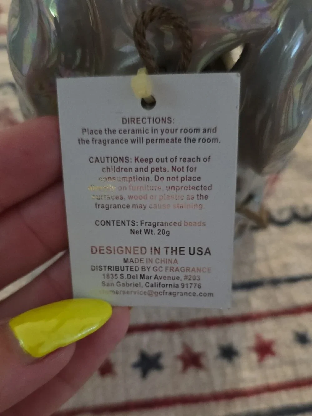 Iridescent Gray Elephant Ceramic Accent - Home Accents